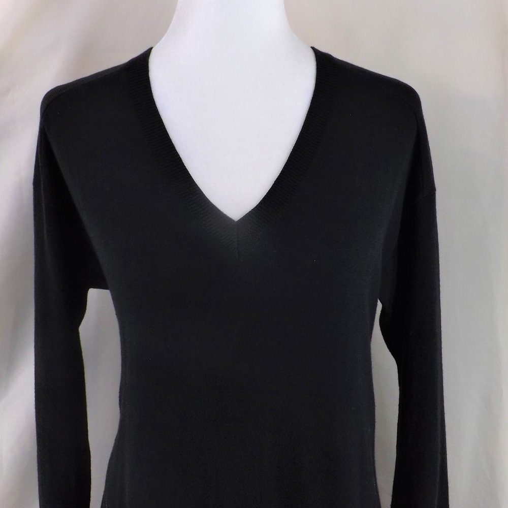 MICHAEL Michael Kors Brown Cotton w Angora Side Zippers V-Neck Sweater Top M - Picture 4 of 15